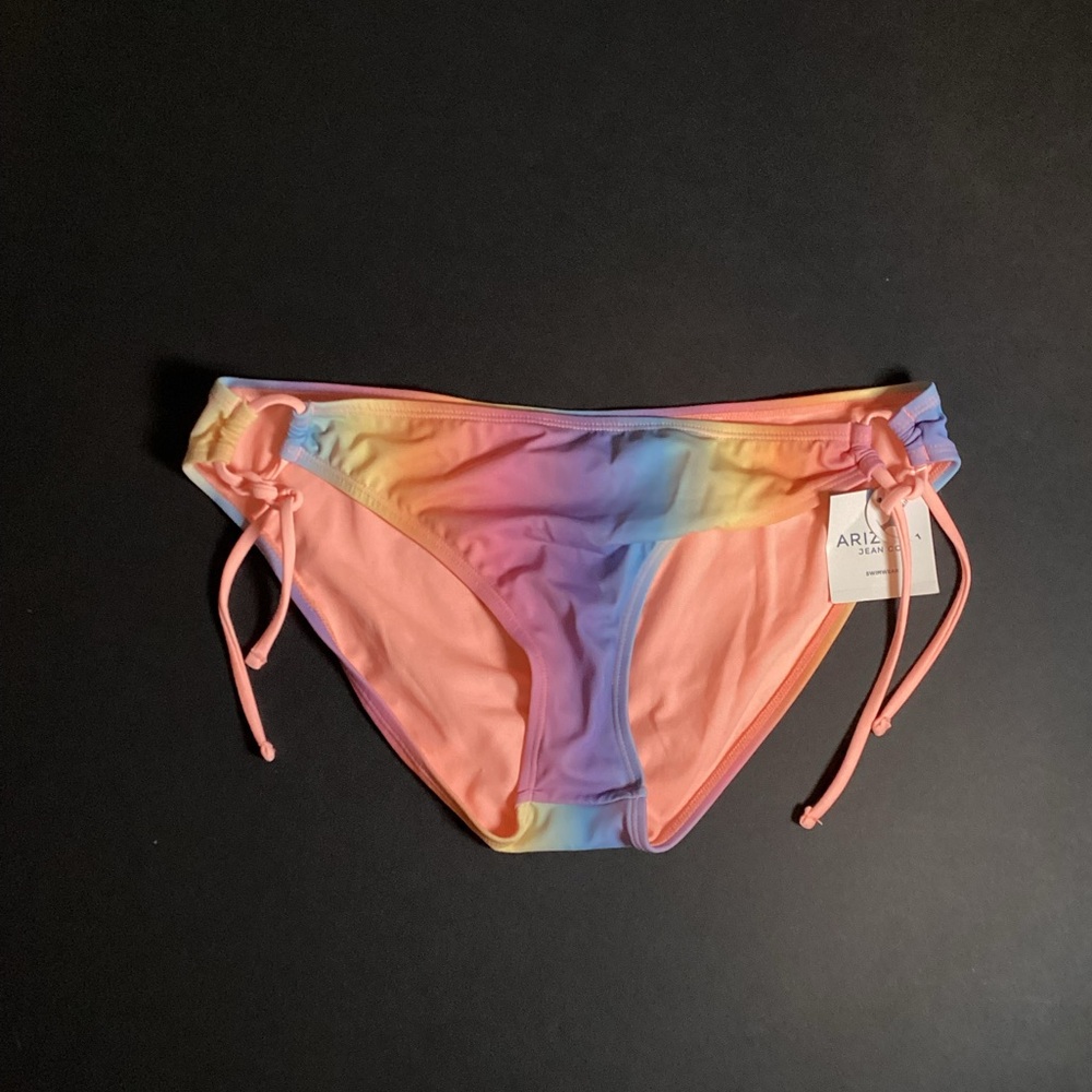 B💲11 💥🆕 Arizona Jean Rainbow Swimsuit Hipster Bikini Bottom | Size XL | 2925